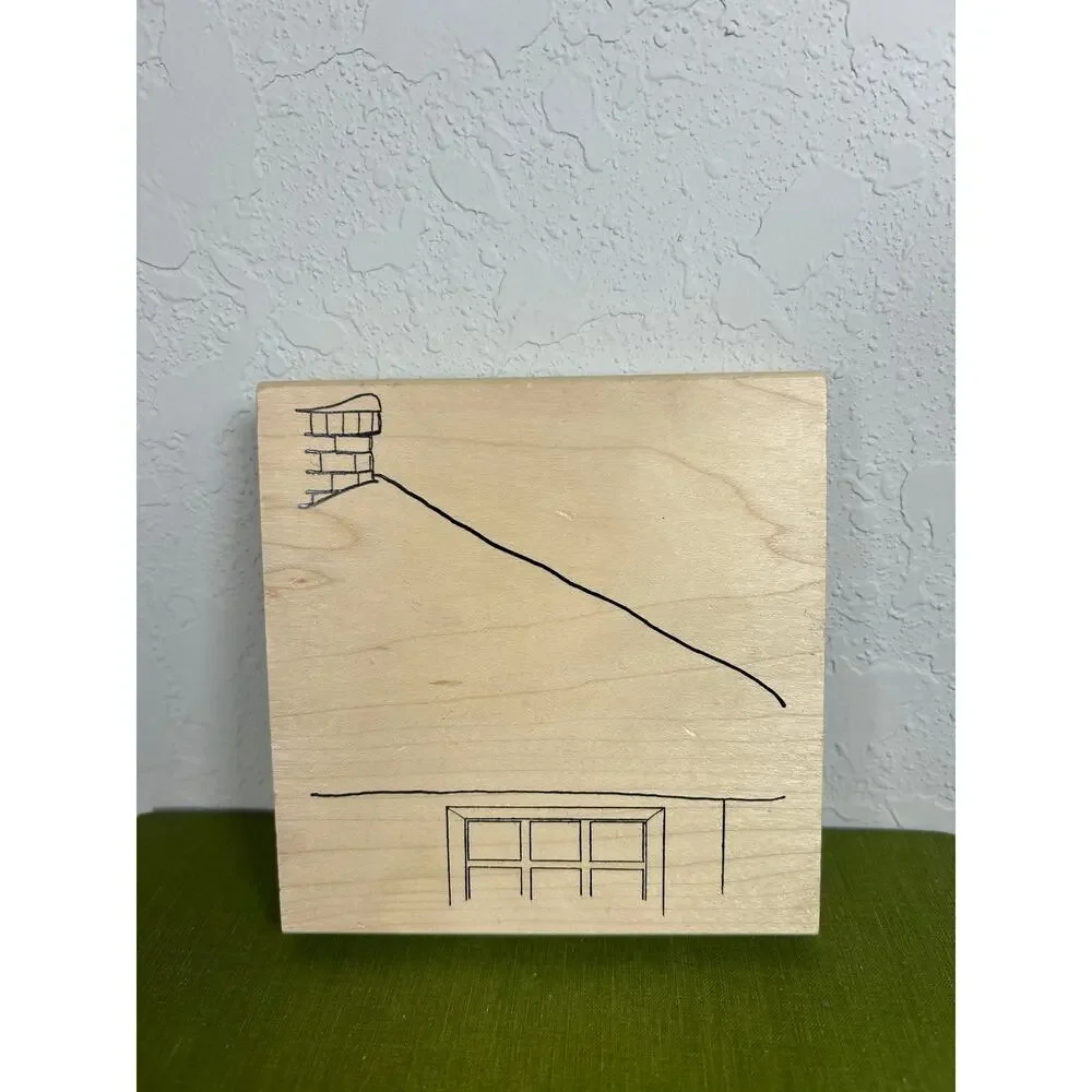Vtg Art Impressions- Rubber Stamp- Winter Snow Rooftop- Crafting- 5x4.75